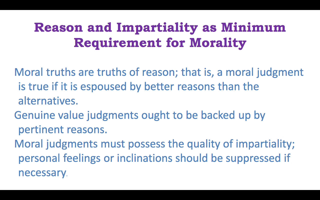 Reason And Impartiality In Morality: A Slideshow Presentation ...